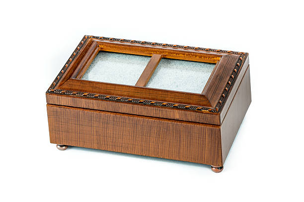 istock wooden antique brown caskets box isolated on white 462465293