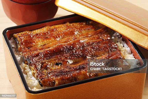 Broiled Eels On Rice Stock Photo - Download Image Now - Anguillidae, Crockery, Food