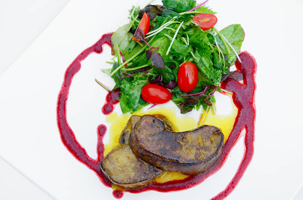istock Foie gras salad, Top view 462470313