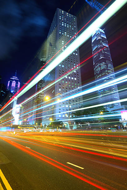istock Hong Kong night view with car light 462474009