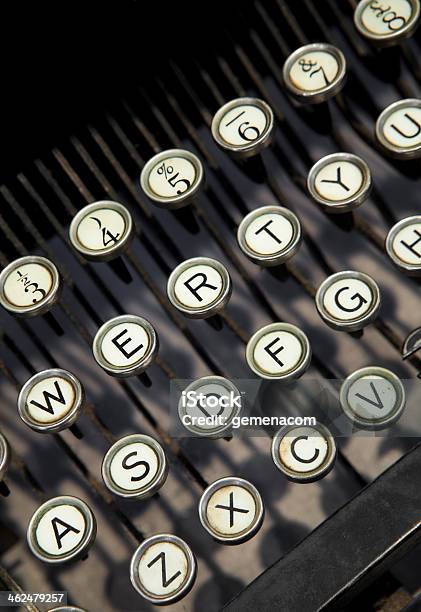 Vintage Typewriter Stock Photo - Download Image Now - 1940-1949, Alphabet, Alphabetical Order