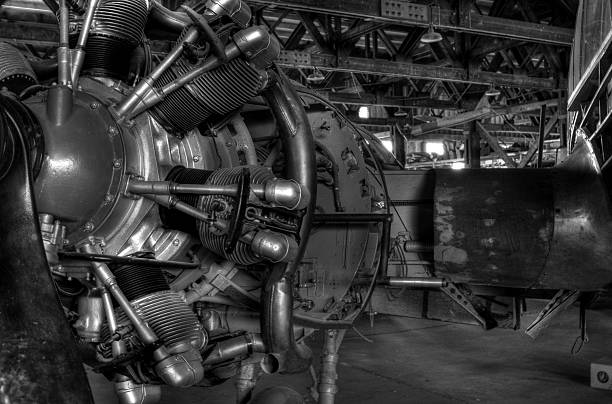 istock old propeller aircraft black and white 462479263