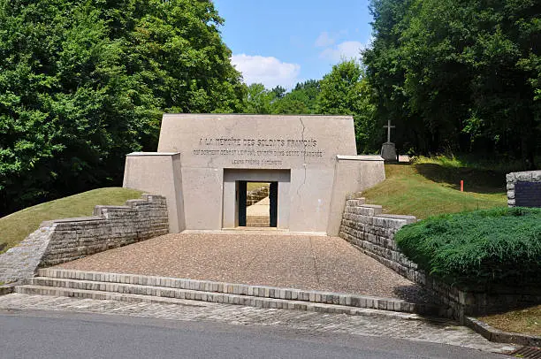 Memorial  Tranchée des Baionnettes   bayonet trench  at the Verdun battlefield  department Meuse, France