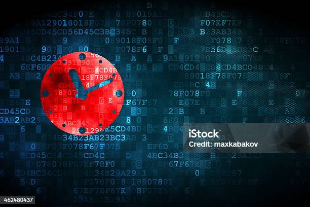 Computer Code Temprory Red Clock On Numerical Computer Coding Background Stock Photo ...