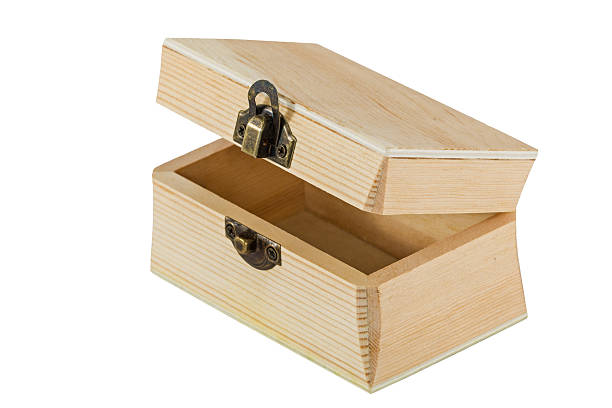 istock Opened wooden chest, isolated on  white background 462482603
