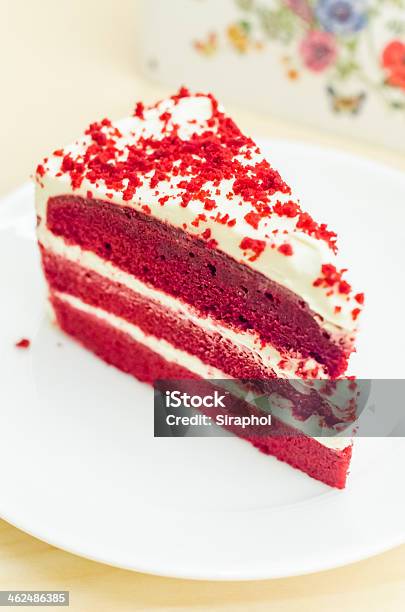 Velvet Red Cake Stock Photo - Download Image Now - Baked, Baked Pastry Item, Bakery