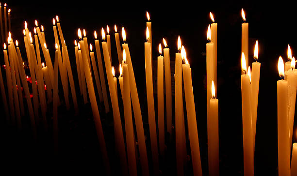 istock long burning candles with mysterious aspect 462487969