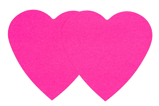 istock Double Heart Sticky Label, isolated on white background 462488819