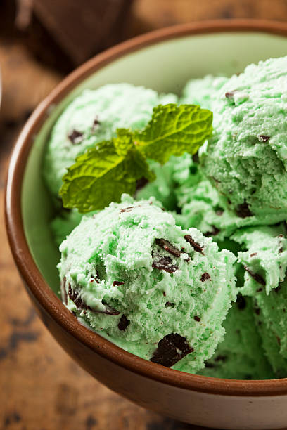 istock Organic Green Mint Chocolate Chip Ice Cream 462490211