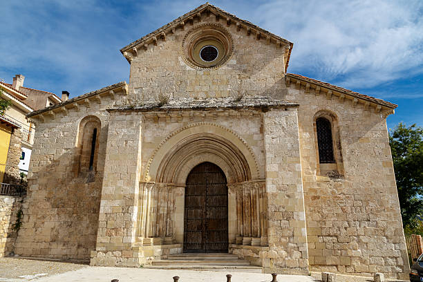 istock front view of a Romanesque church 462493419