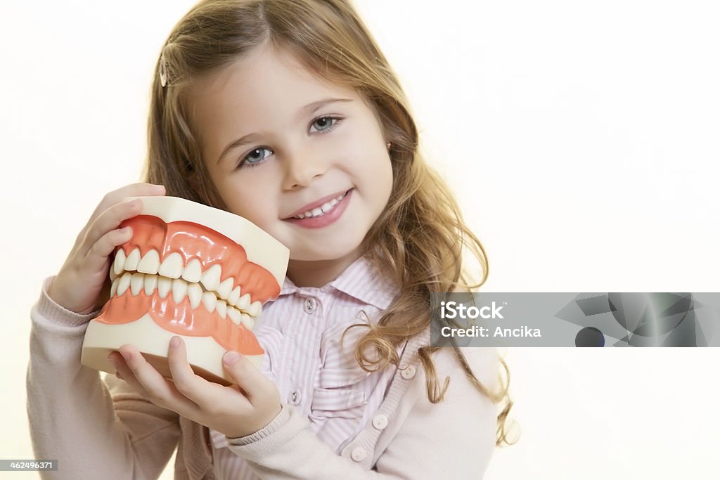 dentist tool Happy smiling girl with dentist tool Assistance Stock Photo