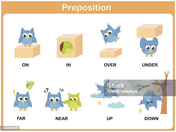 모션 Preposition 대한 학년기 전 거리가 먼에 대한 스톡 벡터 아트 및 기타 이미지 - 거리가 먼, 교습, 교육
