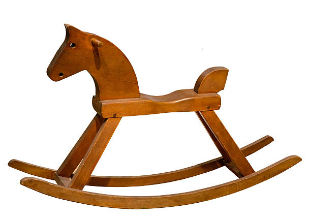 istock Brown rocking seesaw horse isolated 462502975