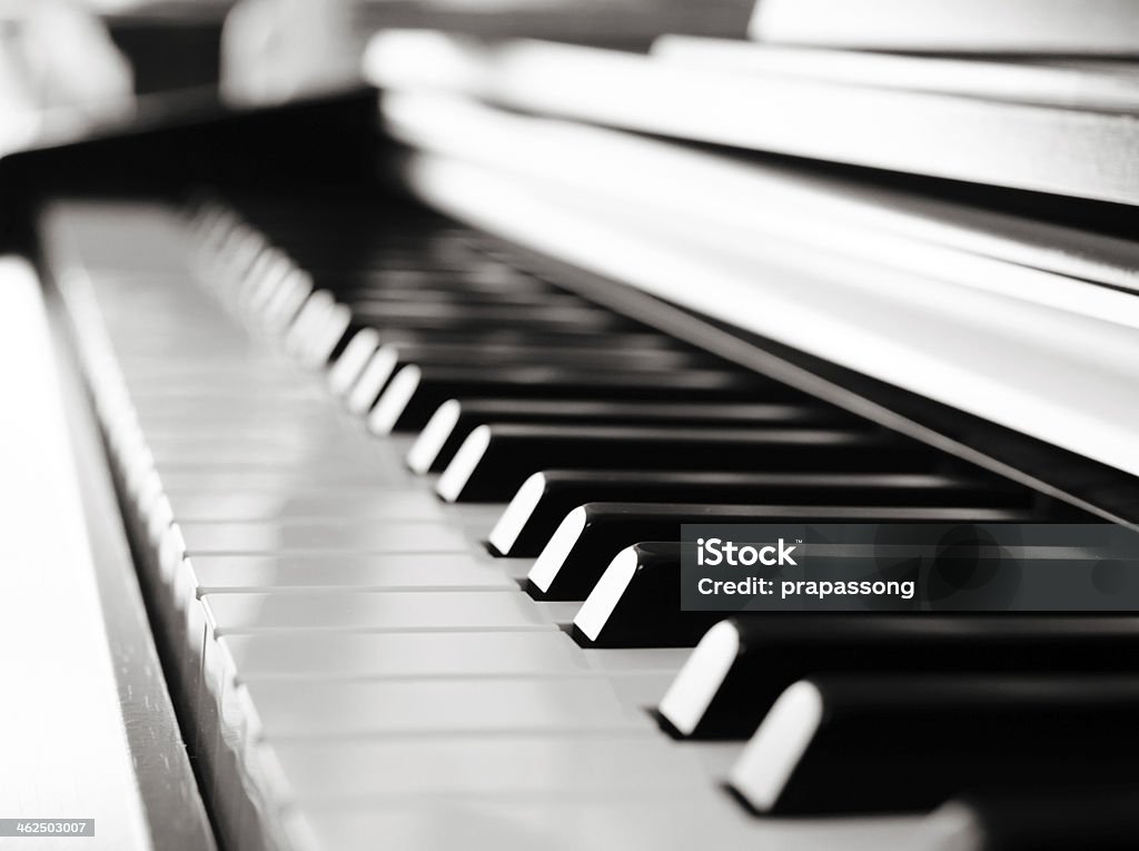 Black piano close up Black piano close up blur background and foreground Abstract Stock Photo