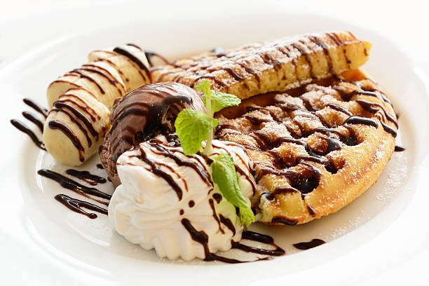 istock Chocolate banana waffle 462503015
