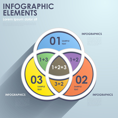 Flat Style Abstract Intersection Chart Infographics Stock Illustration ...