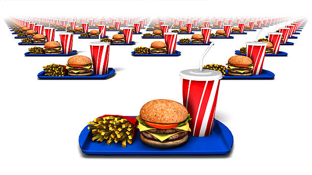 istock Diagonal high angle view of fast food 462511605
