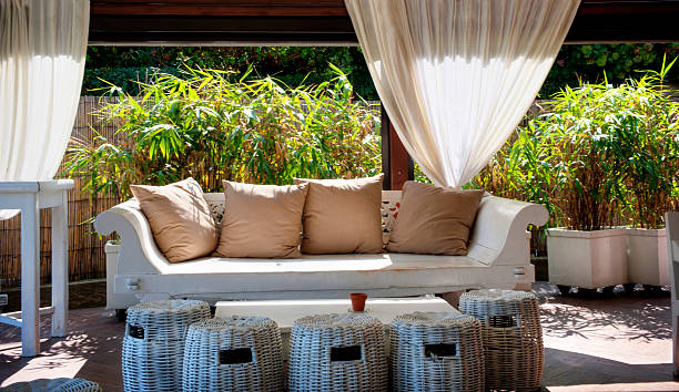 Garden lounge Outdoor lounge in a garden trellis photos stock pictures, royalty-free photos & images