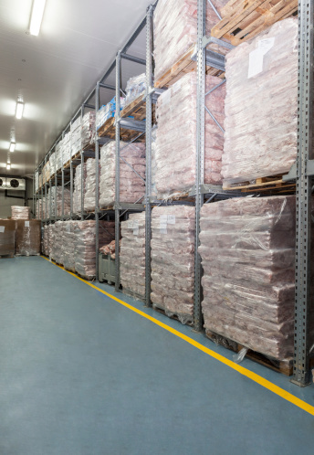 Refrigerator- huge warehouse with a frozen meat