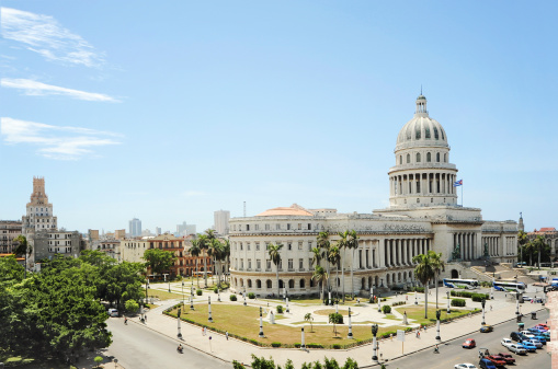 Aerial view on the Capitolio in Havana, Cuba