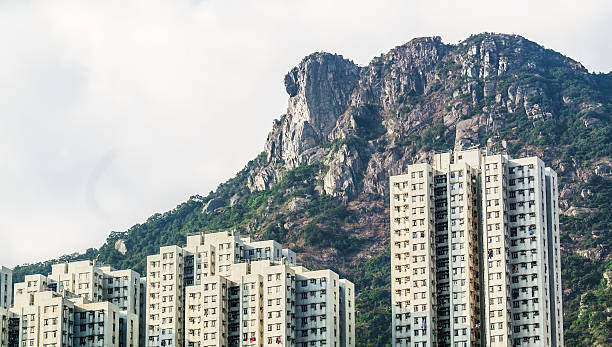 hong kong hermoso paisaje en carcasa de león rock - hong kong culture fotografías e imágenes de stock