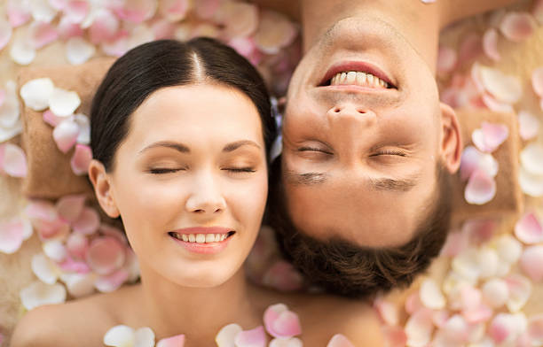 istock happy couple relaxing in spa salon 462542213