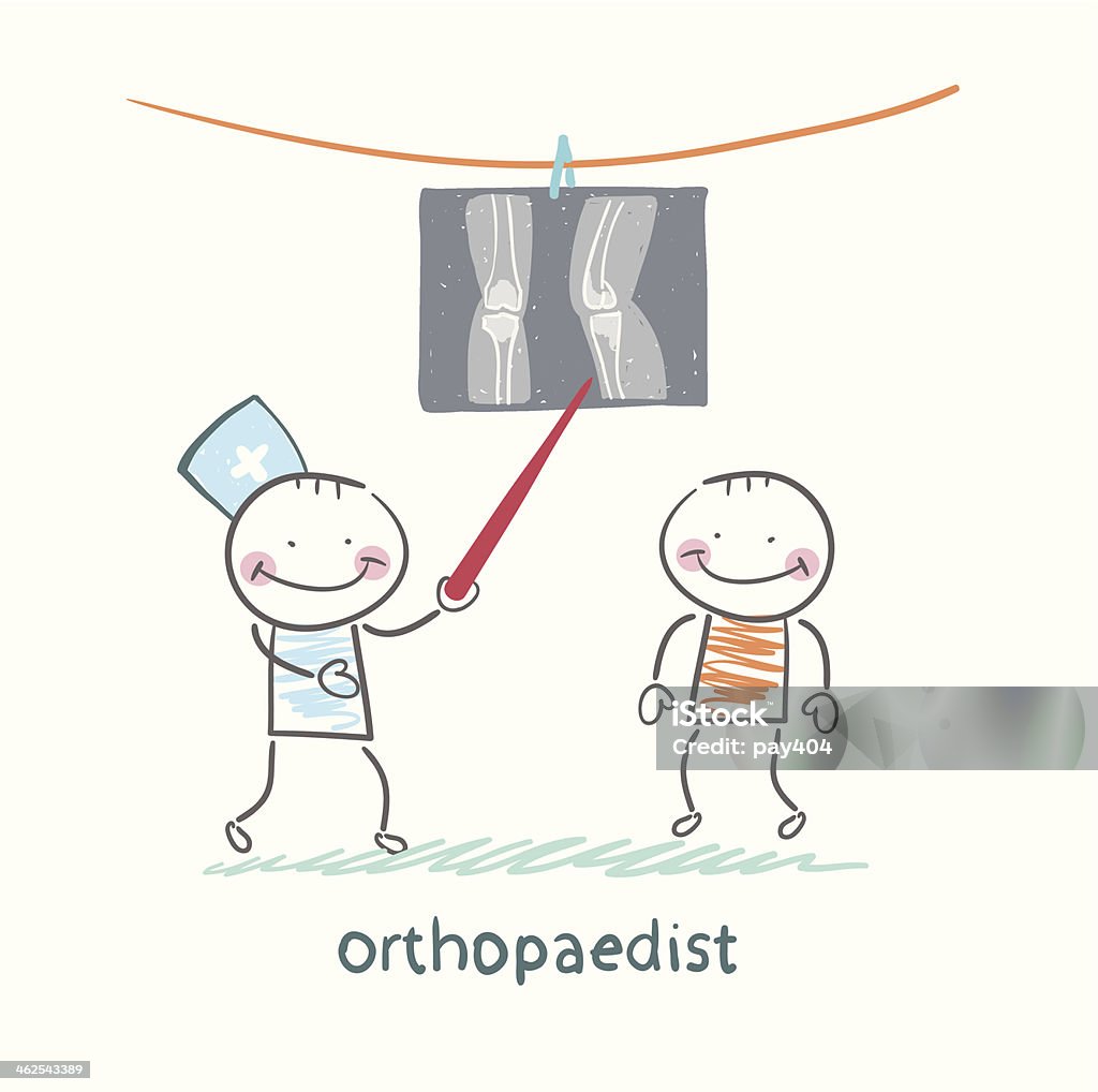 환자가 orthopaedist X-레이 - 로열티 프리 건강 진단 벡터 아트