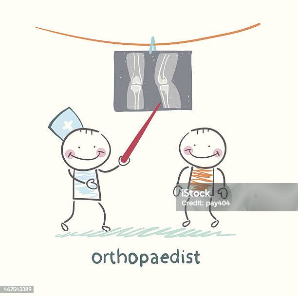 환자가 Orthopaedist X레이 건강 진단에 대한 스톡 벡터 아트 및 기타 이미지 - 건강 진단, 건강관리와 의술, 고요한 장면