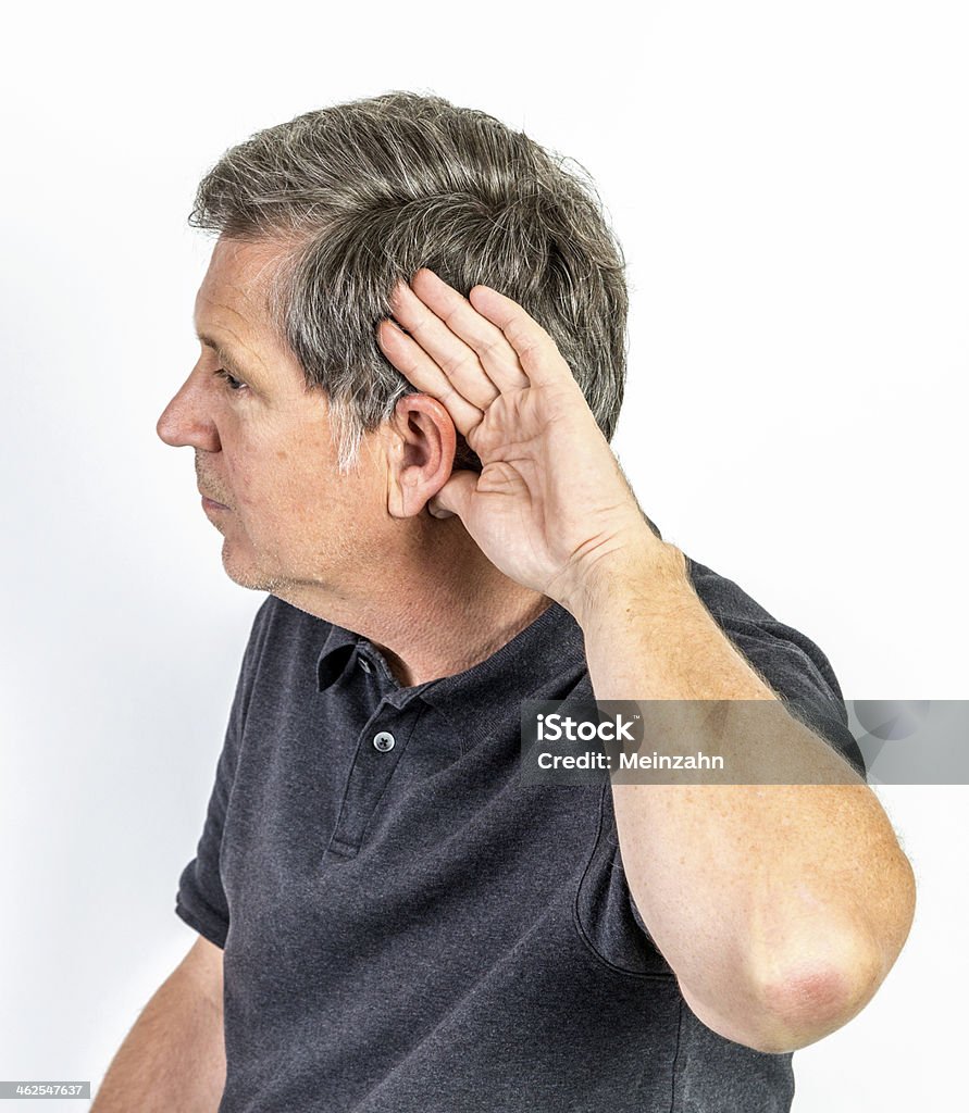 Homem com auditivos - Foto de stock de 50-54 anos royalty-free