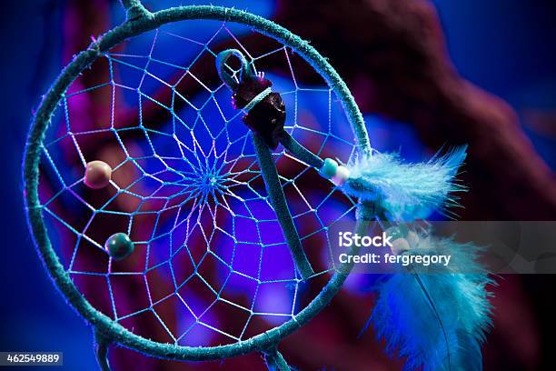 Dream Catcher On A Forest At Night Stock Photo - Download Image Now - Abstract, American Culture, Art