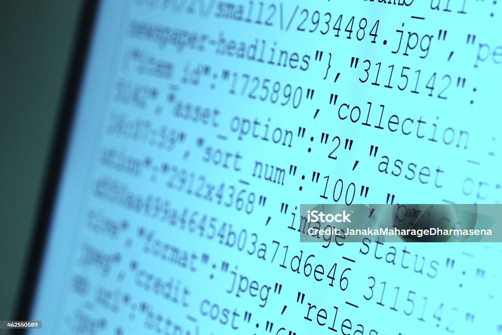 Html Codes Close up of HTML codes on LED screen Abstract Stock Photo