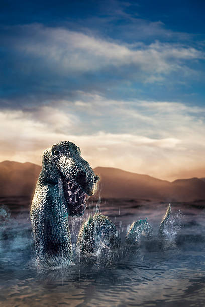 istock Scary Loch Ness Monster emerging from water 462551781