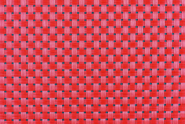 Mat of red rattan  wickers background  texture