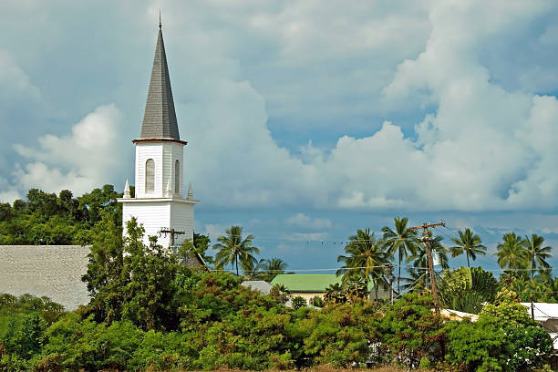 Mokuaikaua 教会のコナに大きな島ハワイ ストックフォト