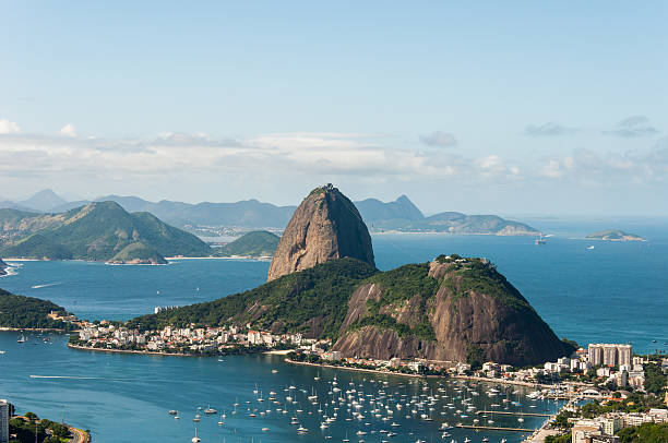 Sugar Loaf Mountain A view from Rio de Janeiro's Sugar Loaf Mountain in the morning. sugarloaf mountain stock pictures, royalty-free photos & images