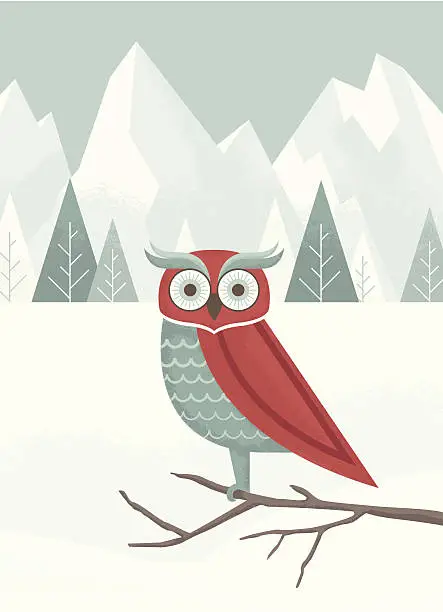 Vector illustration of Winter Owl