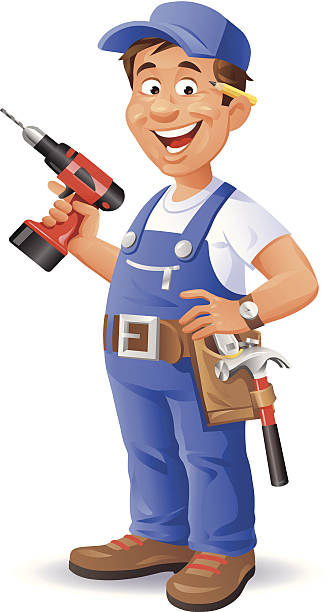 mann für - mechanic cartoon construction work tool stock-grafiken, -clipart, -cartoons und -symbole