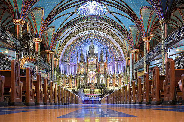 Notre Dame Basilica - Montreal Notre Dame Basilica (Montreal, Canada). montreal stock pictures, royalty-free photos & images