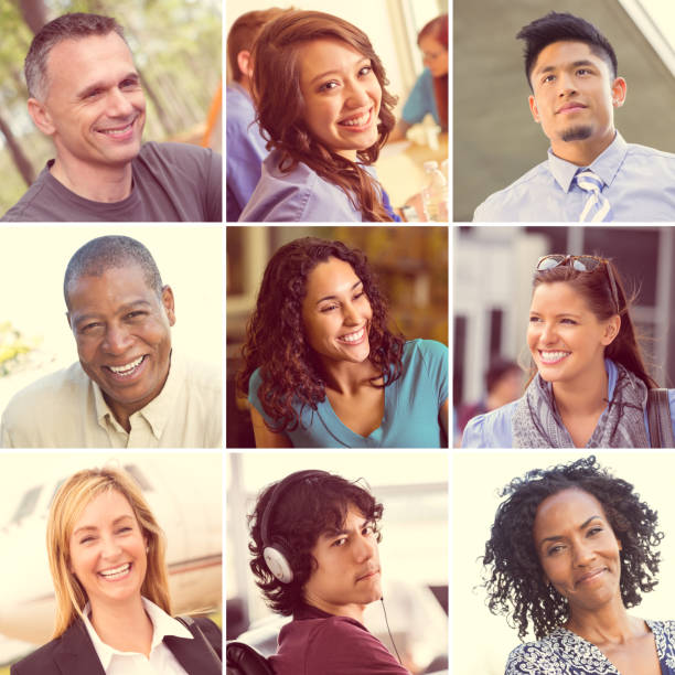 istock Collage portraits of natural looking adults 462576807
