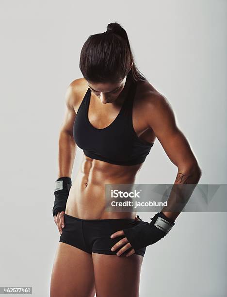 Fitness Female Resting After Workout Stock Photo - Download Image Now - 20-24 Years, Adult, Adults Only