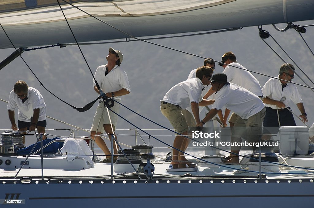 Seeleute während Yacht Race - Lizenzfrei Zusammenarbeit Stock-Foto