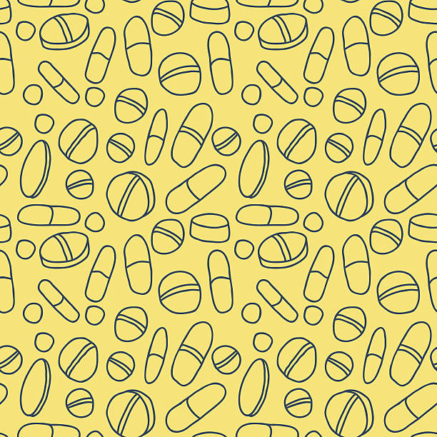 Pills seamless pattern vector art illustration