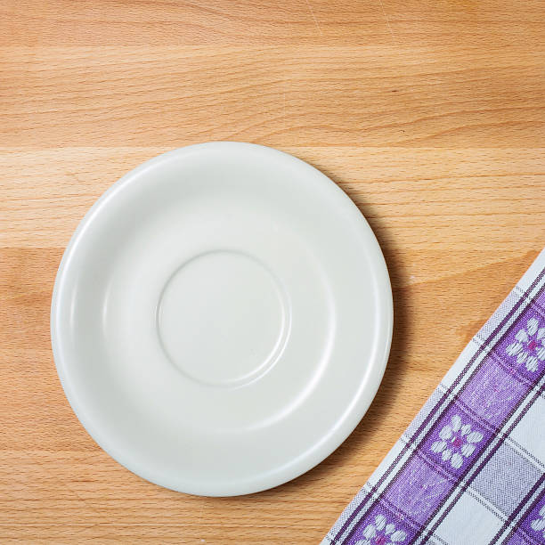 istock Background with tablecloth over wooden cutting board 462582757