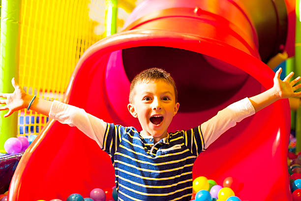 istock Little boy in the ball pool 462583675