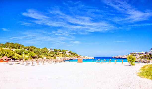 Beautiful pre-seasonal beach of Cala Marcal getting ready for the season.