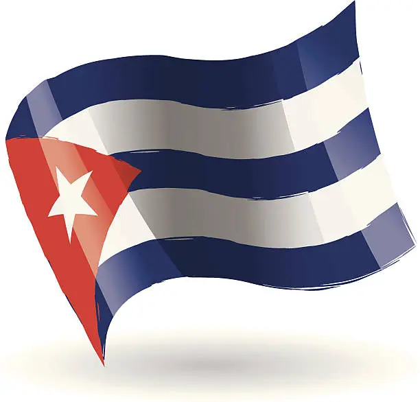 Vector illustration of Cuba Flag Waving