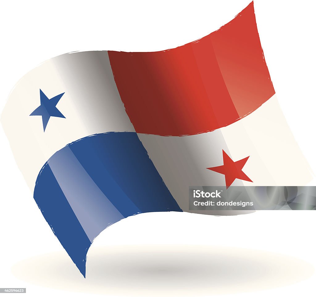 Bandera de Panamá Saludar con la mano - arte vectorial de América Central libre de derechos