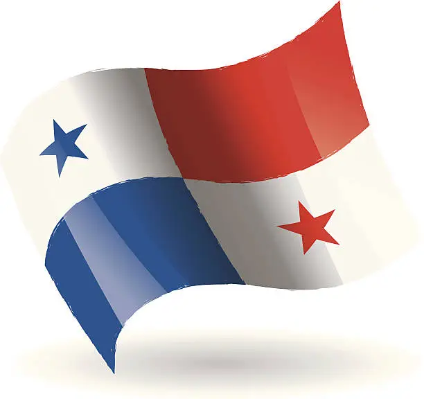 Vector illustration of Panama Flag Waving