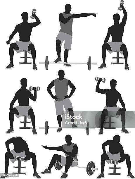 People Working Out Stock Illustration - Download Image Now - Active Lifestyle, Adult, Barbell