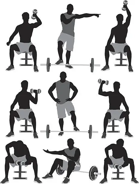 Vector illustration of People working out